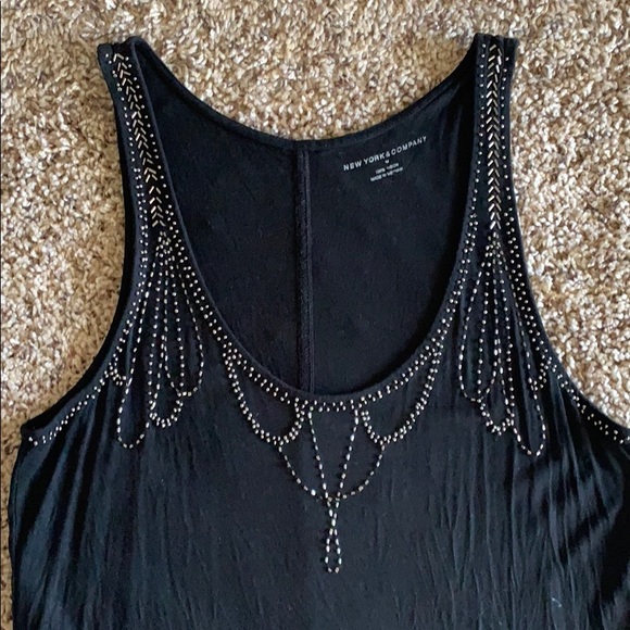 NY & Co Black Beaded Tank - Picture 2 of 4